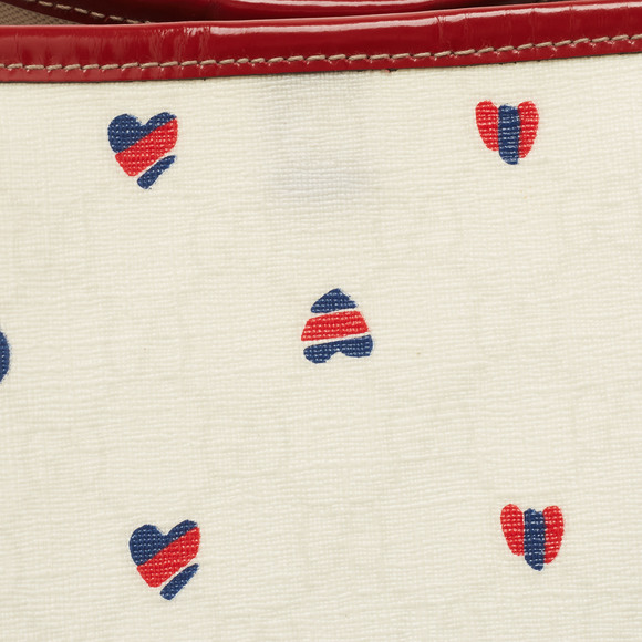 GUCCI Red/White GG Supreme Coated Canvas and Leather Large Heart Joy Tote - Picture 7 of 8